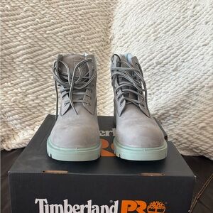 Timberland PRO Gray and Light Blue Boots